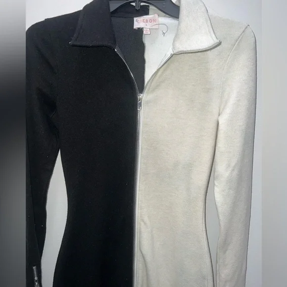 *flawed* Anthropologie Ciebon Zip Front Colorblock Midi Dress - Picture 3 of 13